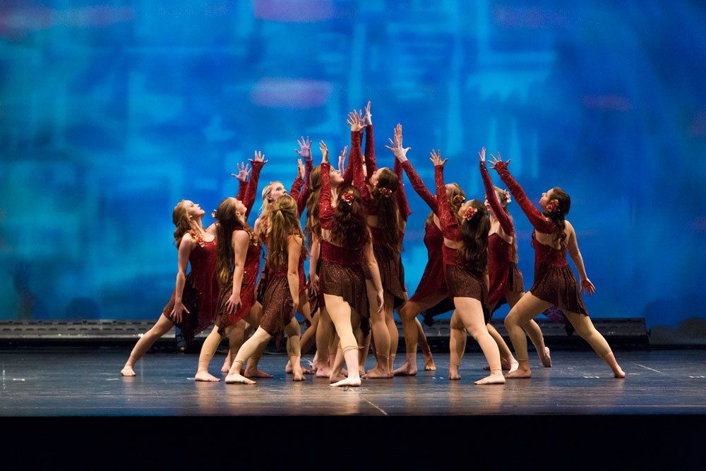 A group of Tallahassee dancers perform a lyrical dance routine during the Sharon Davis School of Dance recital.